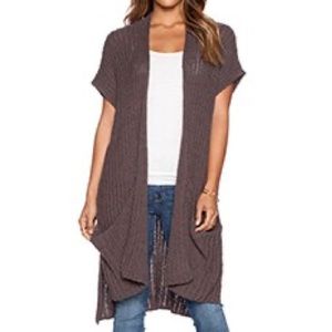 Free People Sloppy Pocket Cardigan in Mushroom size XS